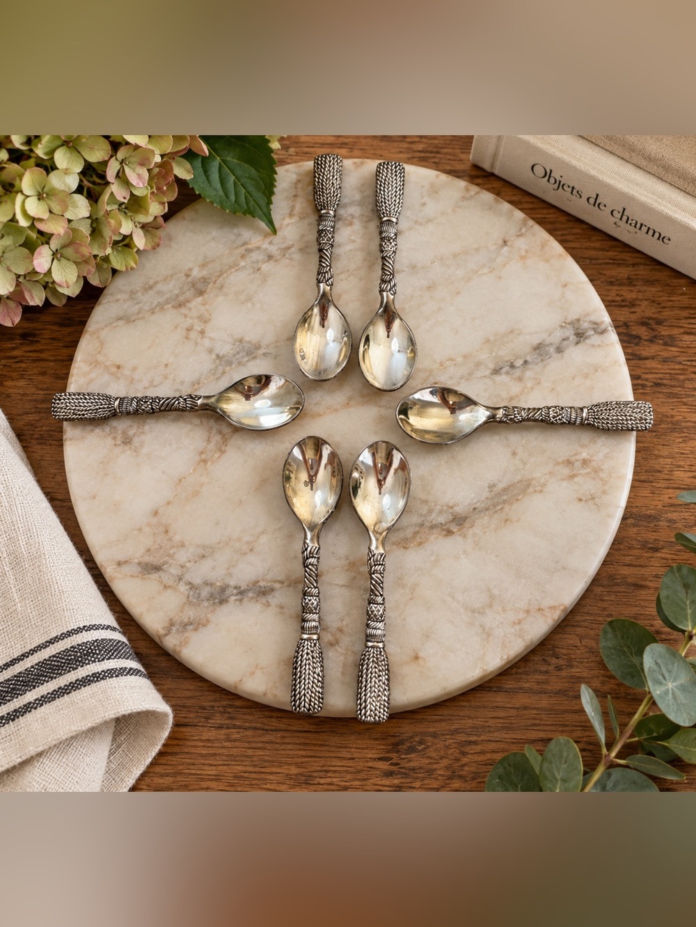 SILEA Vintage Silver-Plated Moka Spoons – Set of 6